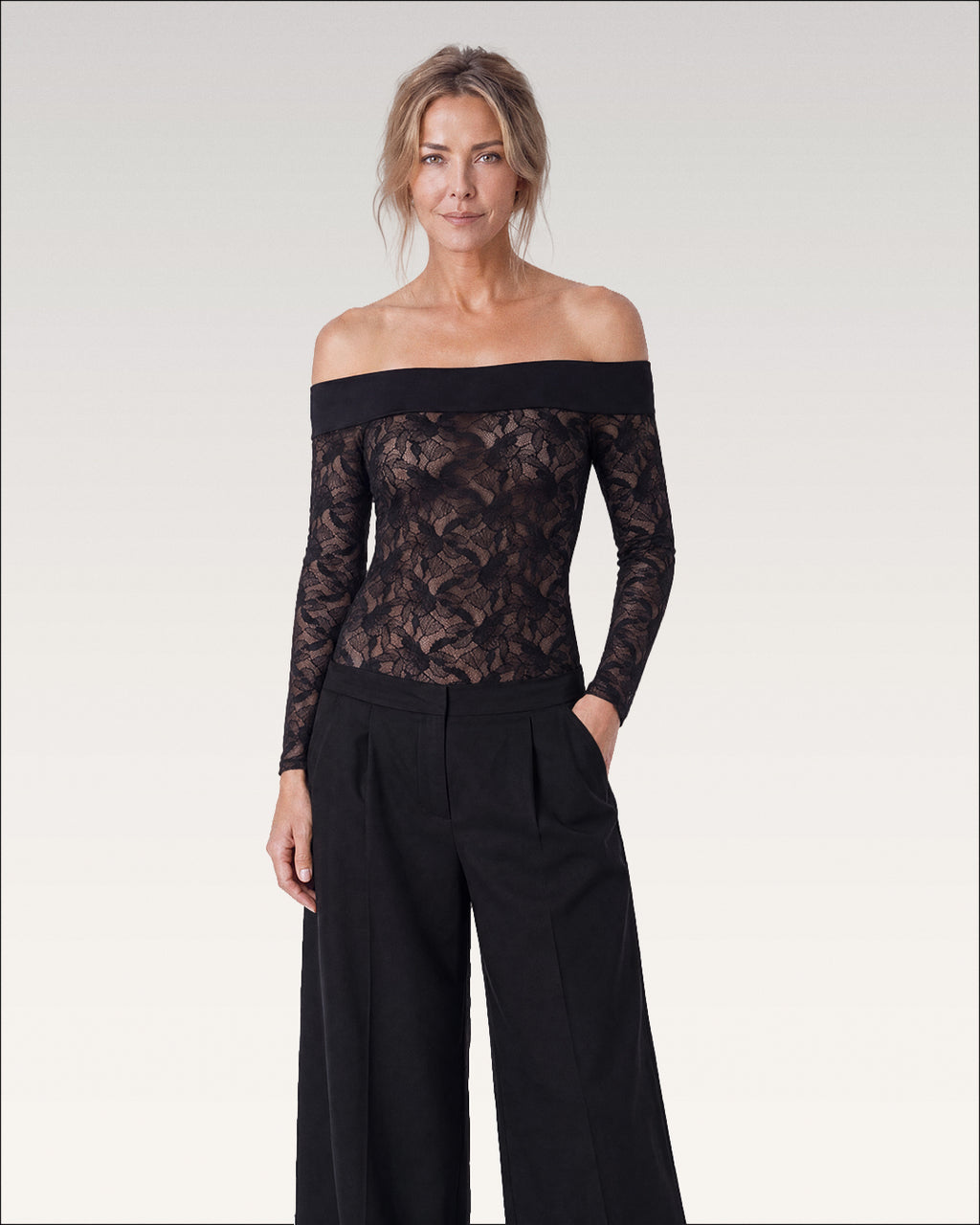AO Lace off the shoulder body