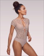 Lace Cap Sleeved Keyhole Body